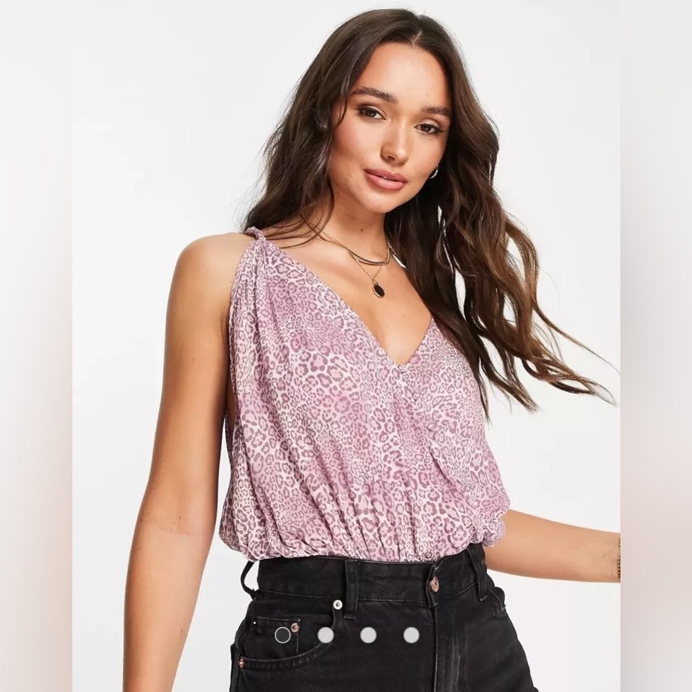 NWOT Free People ‘Siren Song’ Bodysuit In Mauve Combo - Size Large M